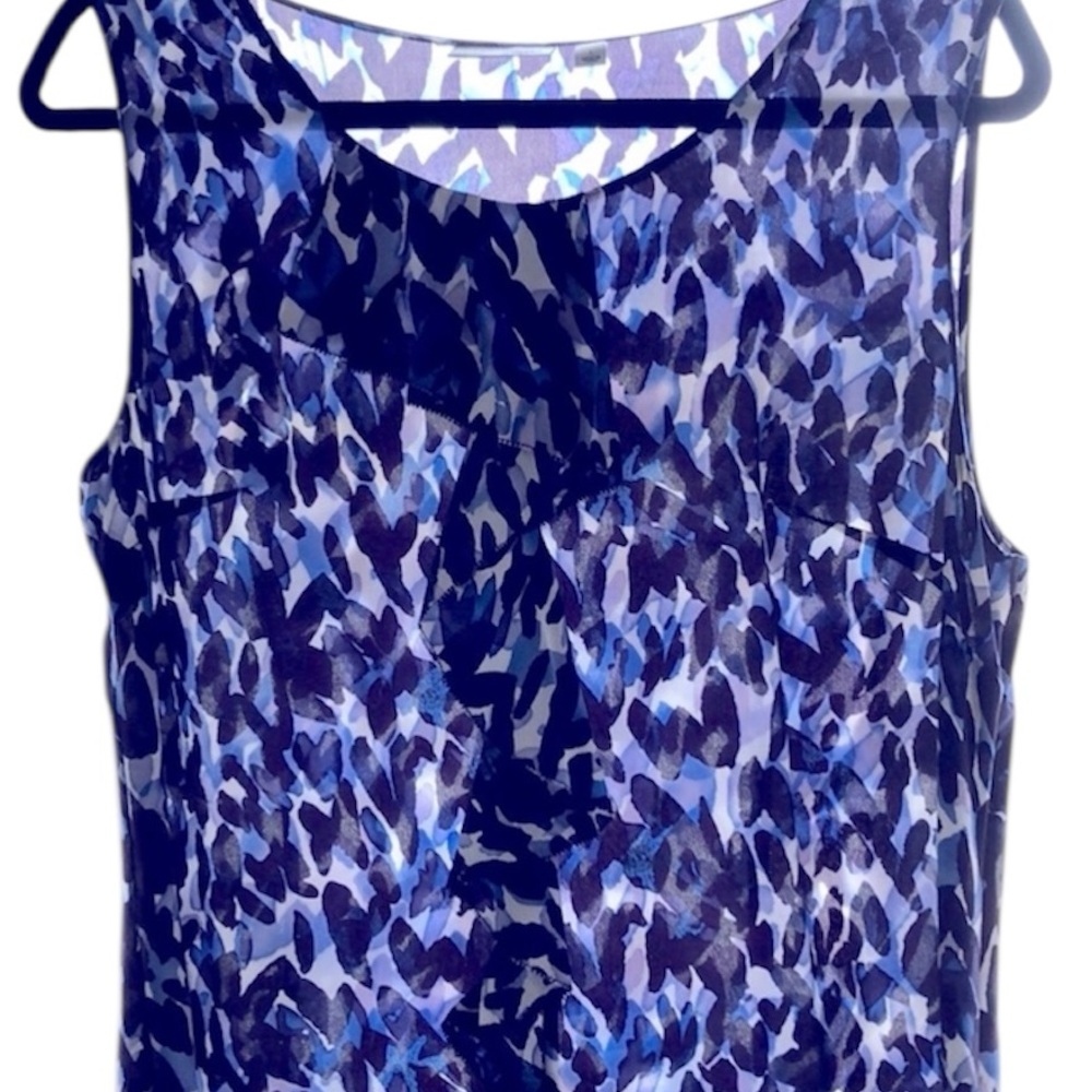 Halogen Sheer Sleeveless Silk Top Size L